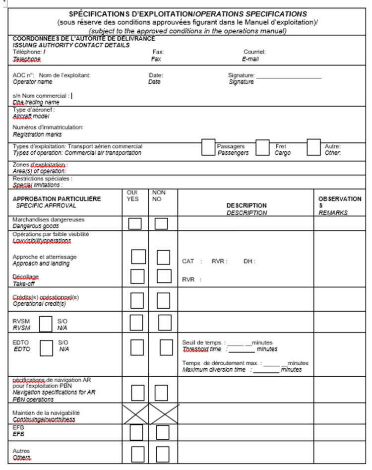 Opérations Aériennes – Agence Nationale de l'Aviation Civile